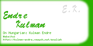 endre kulman business card